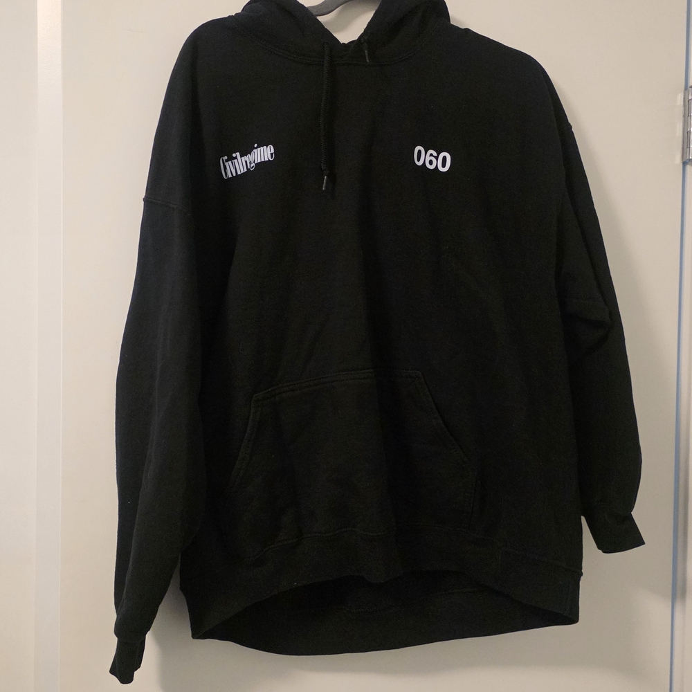 Black Graphic Hoodie Sweatshirt - 060 Print